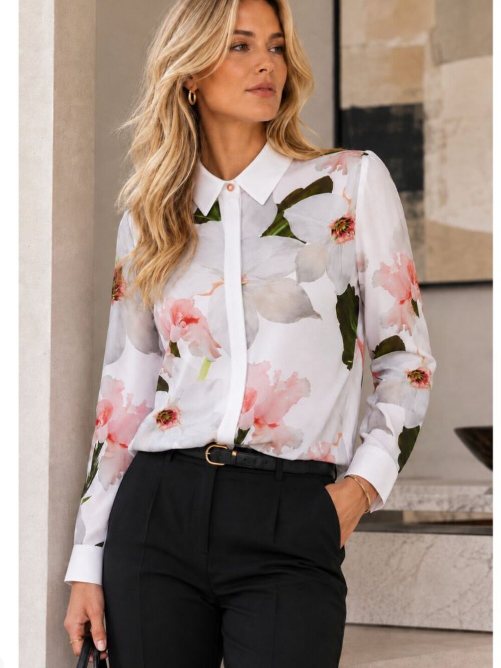 TED BAKER London Gwena Chatsworth Bloom Button Blouse size small
